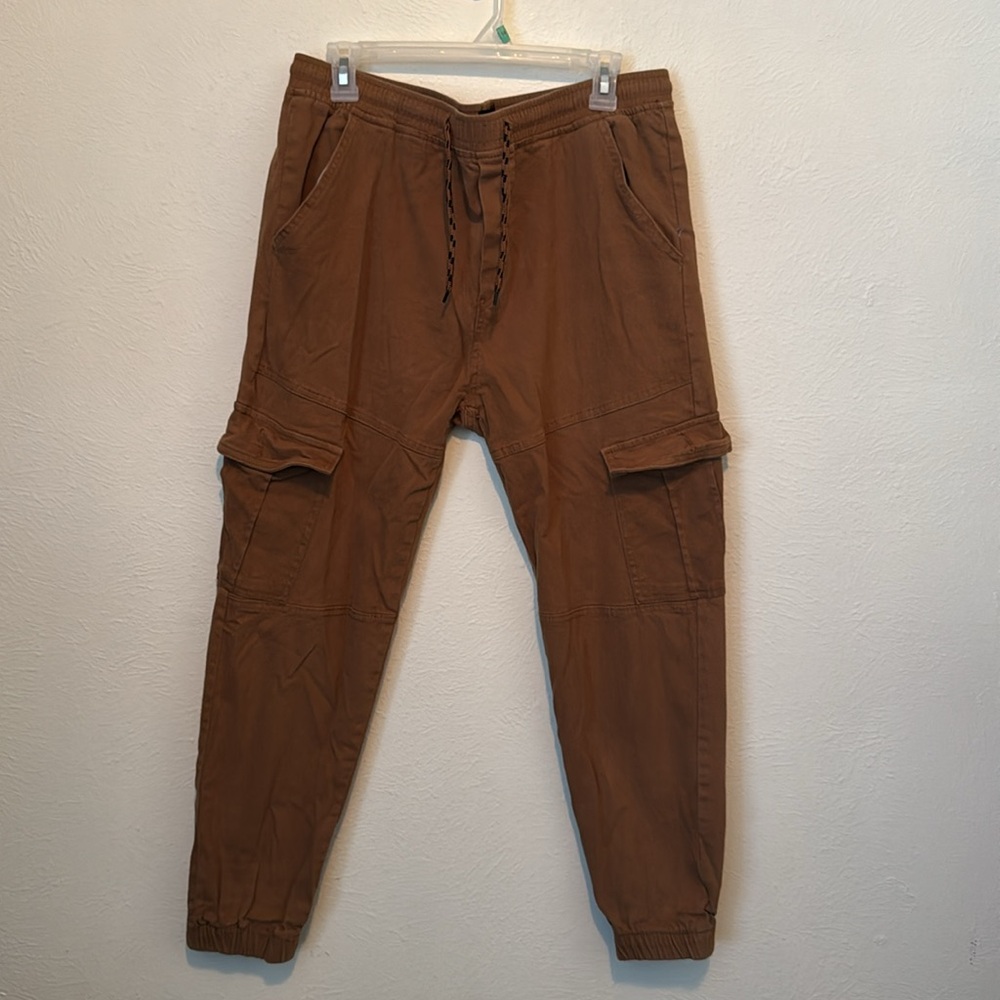 Mecca Brown Cargo Joggers with Elastic Waistband